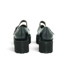 Vavoulas Black Leather & Fabric Mary Jane Loafer Platform Lug Sole | 2026VAV24