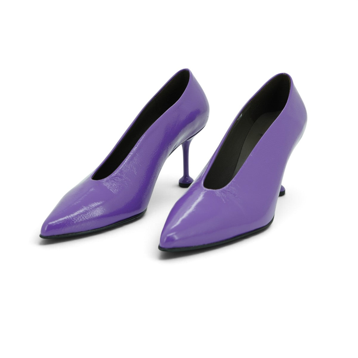 Vavoulas Violet Purple Patent Leather Pointed-Toe Spool Stiletto Court Pump | 2026VAV28