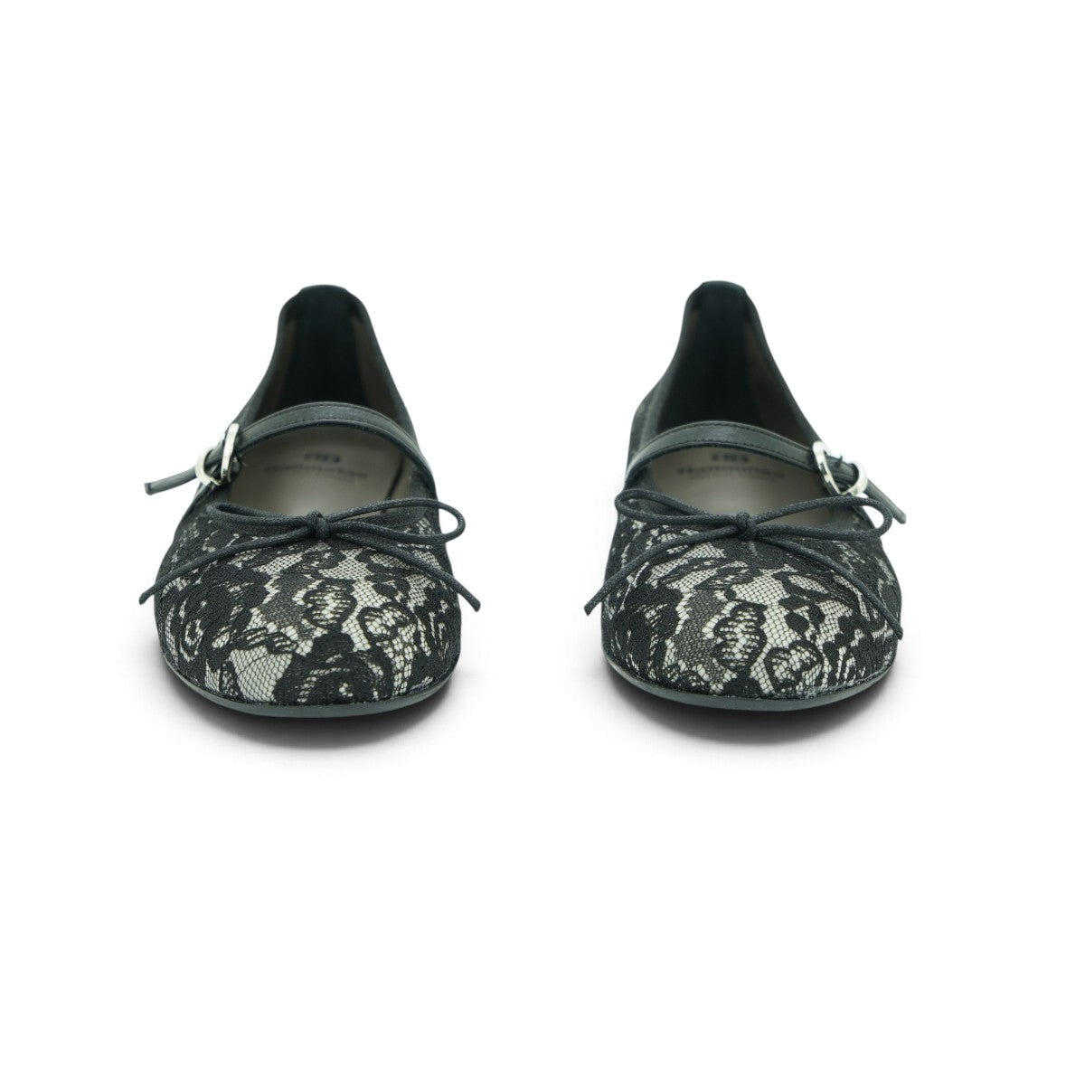 Vavoulas Black Floral Lace Bow Mary Jane Round-Toe Ballet Flat | 2026VAV29