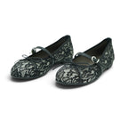 Vavoulas Black Floral Lace Bow Mary Jane Round-Toe Ballet Flat | 2026VAV29