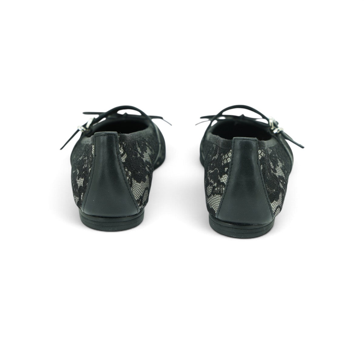 Vavoulas Black Floral Lace Bow Mary Jane Round-Toe Ballet Flat | 2026VAV29