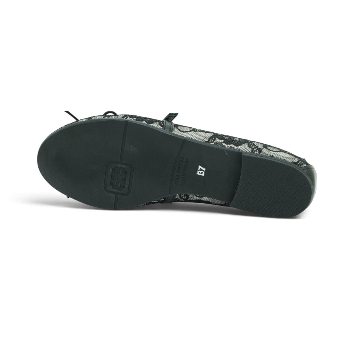 Vavoulas Black Floral Lace Bow Mary Jane Round-Toe Ballet Flat | 2026VAV29