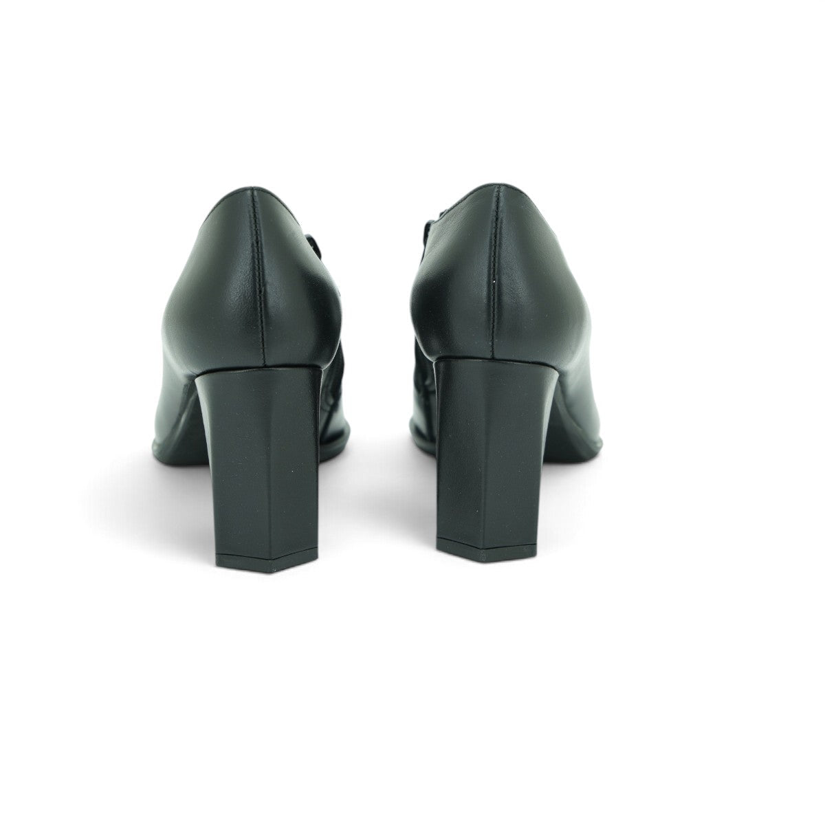 Vavoulas Black Leather Double-Strap Cut-Out Pointed-Toe Block Heel Ankle Bootie | 2026VAV30