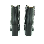 Wonders Studded Western Ankle Boot in Black Leather