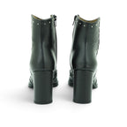 Wonders Studded Western Ankle Boot in Black Leather