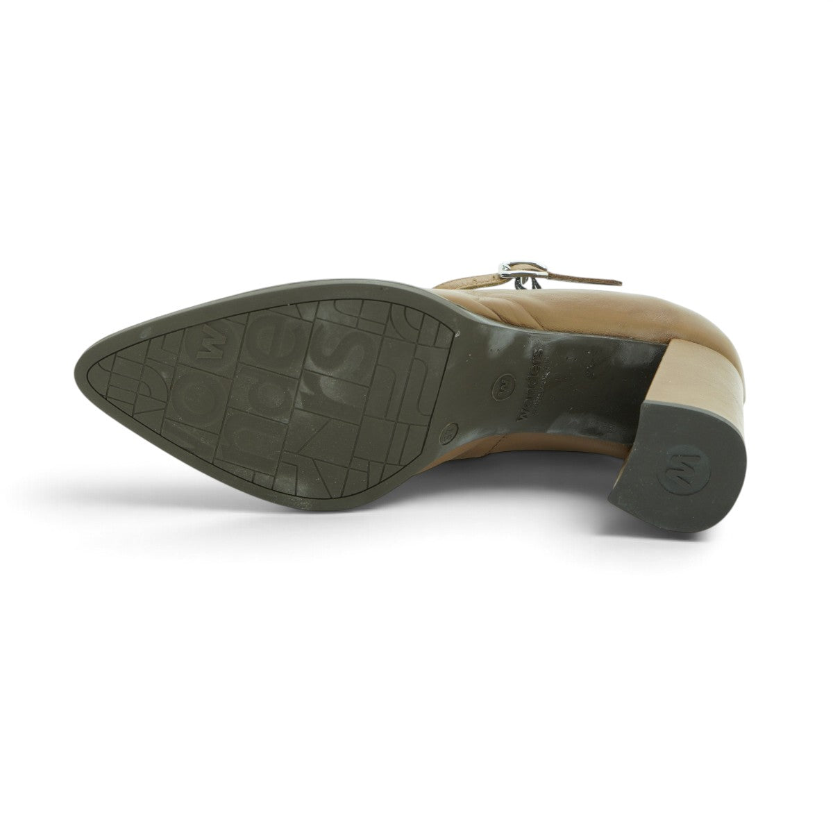 Wonders Mary Jane Block Heel Pump in Camel Leather