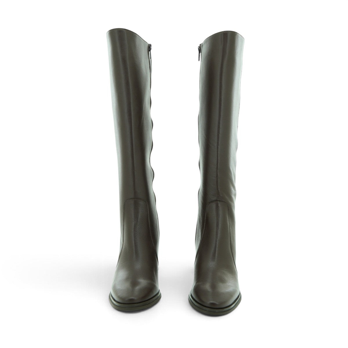 Wonders Knee-high Flat Boot in Dark Brown Leather