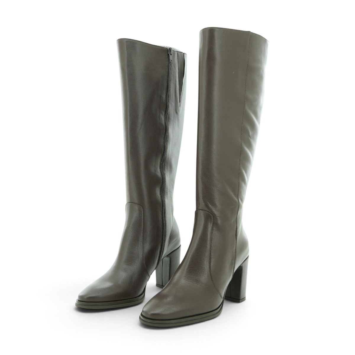 Wonders Knee-high Flat Boot in Dark Brown Leather