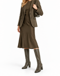 Wonders Knee-high Flat Boot in Dark Brown Leather