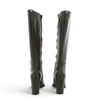 Wonders Knee-high Flat Boot in Dark Brown Leather