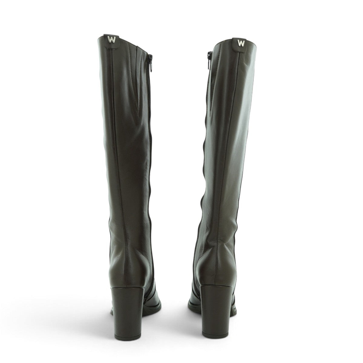 Wonders Knee-high Flat Boot in Dark Brown Leather