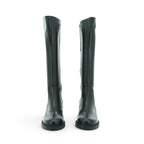 Wonders Knee-high Flat Boot in Black Leather