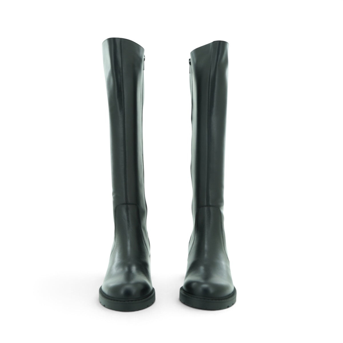Wonders Knee-high Flat Boot in Black Leather