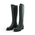 Wonders Knee-high Flat Boot in Black Leather