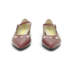 Wonders Studded Mary Jane in Deep Burgundy