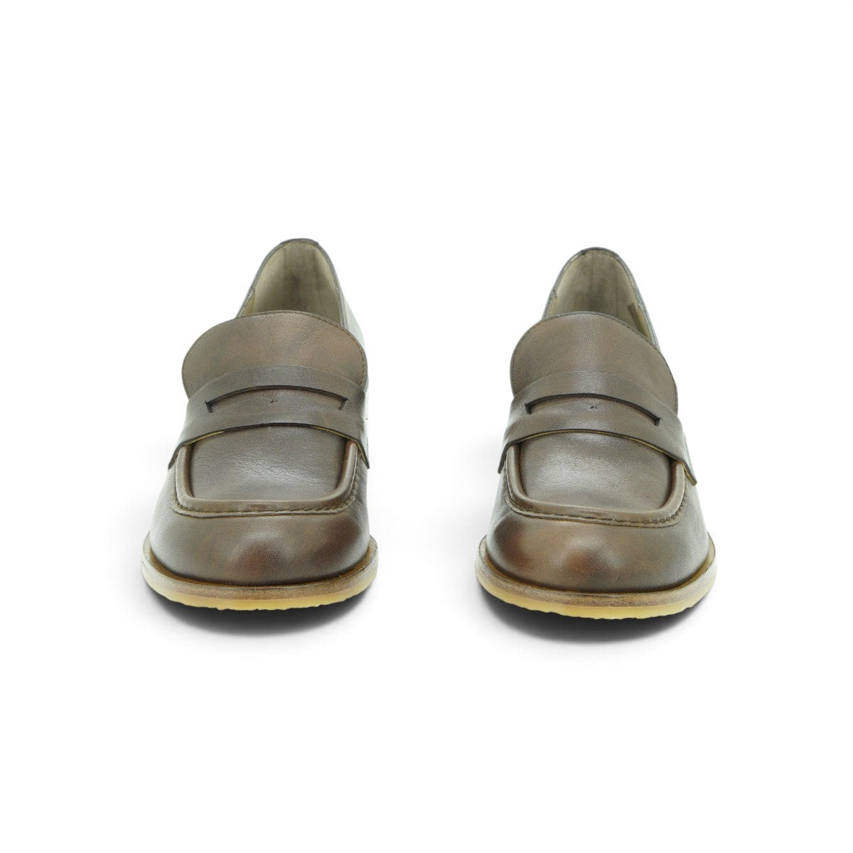 Wonders Penny Loafer in Dark Brown Burnished Leather
