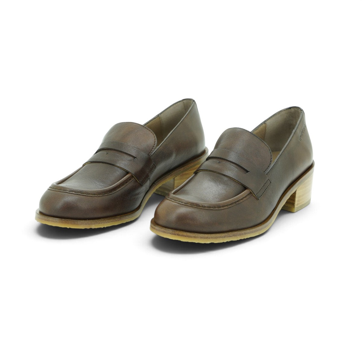 Wonders Penny Loafer in Dark Brown Burnished Leather