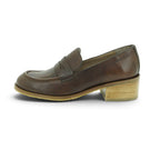 Wonders Penny Loafer in Dark Brown Burnished Leather