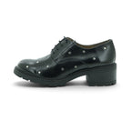 Wonders Studded Lace-up Derby in Black Leather