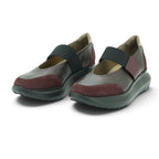 Wonders Elastic Strap Sneaker in Burgundy and Grey