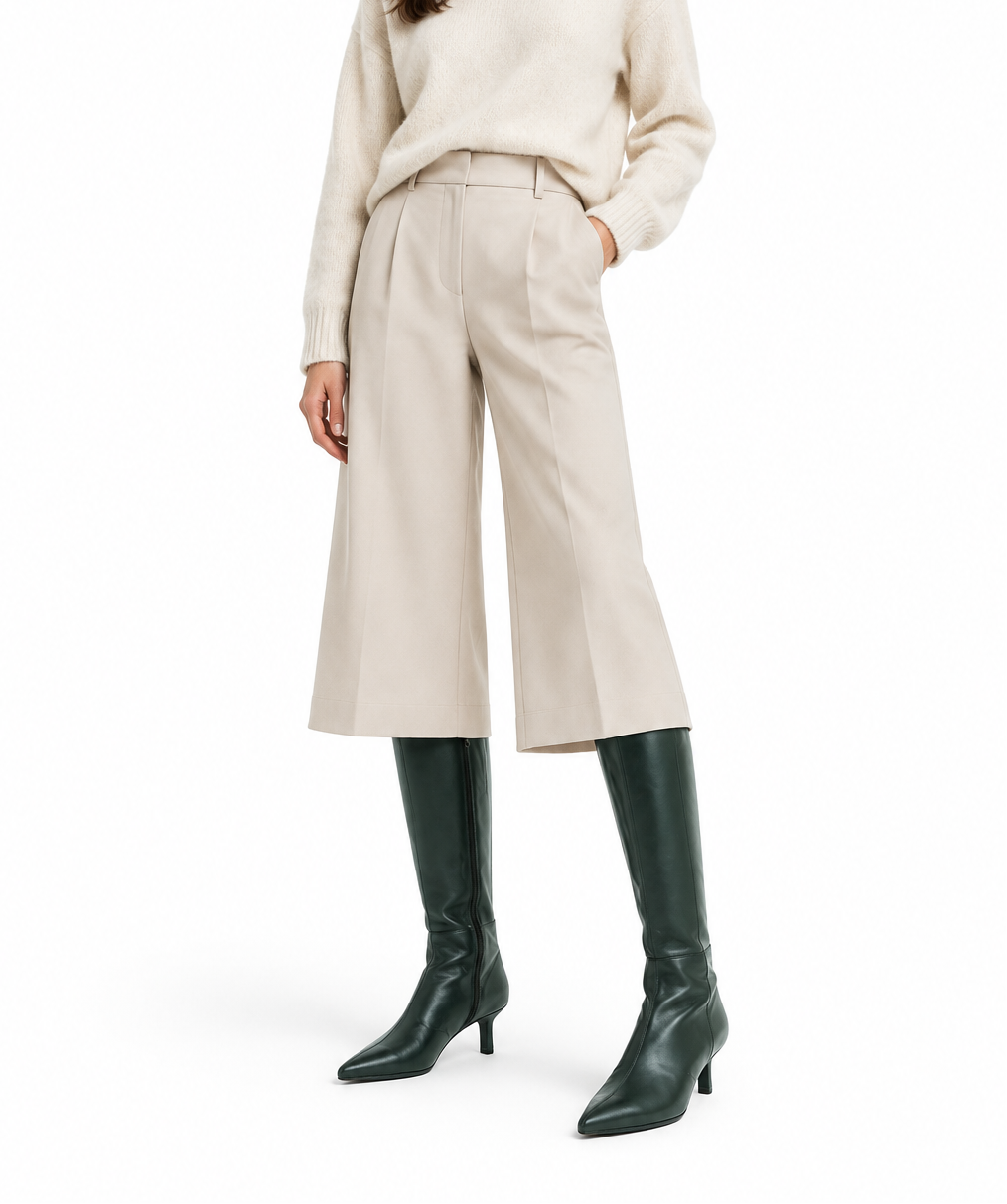Wonders Knee-high Kitten Heel Boot