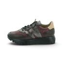 Wonders Mixed Texture Sneaker in Deep Burgundy