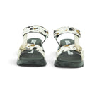 Hispanitas Cream & Black Haircalf Cow-Print Sport Sandal | CHV264807
