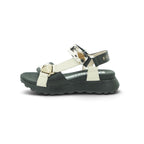 Hispanitas Cream & Black Haircalf Cow-Print Sport Sandal | CHV264807