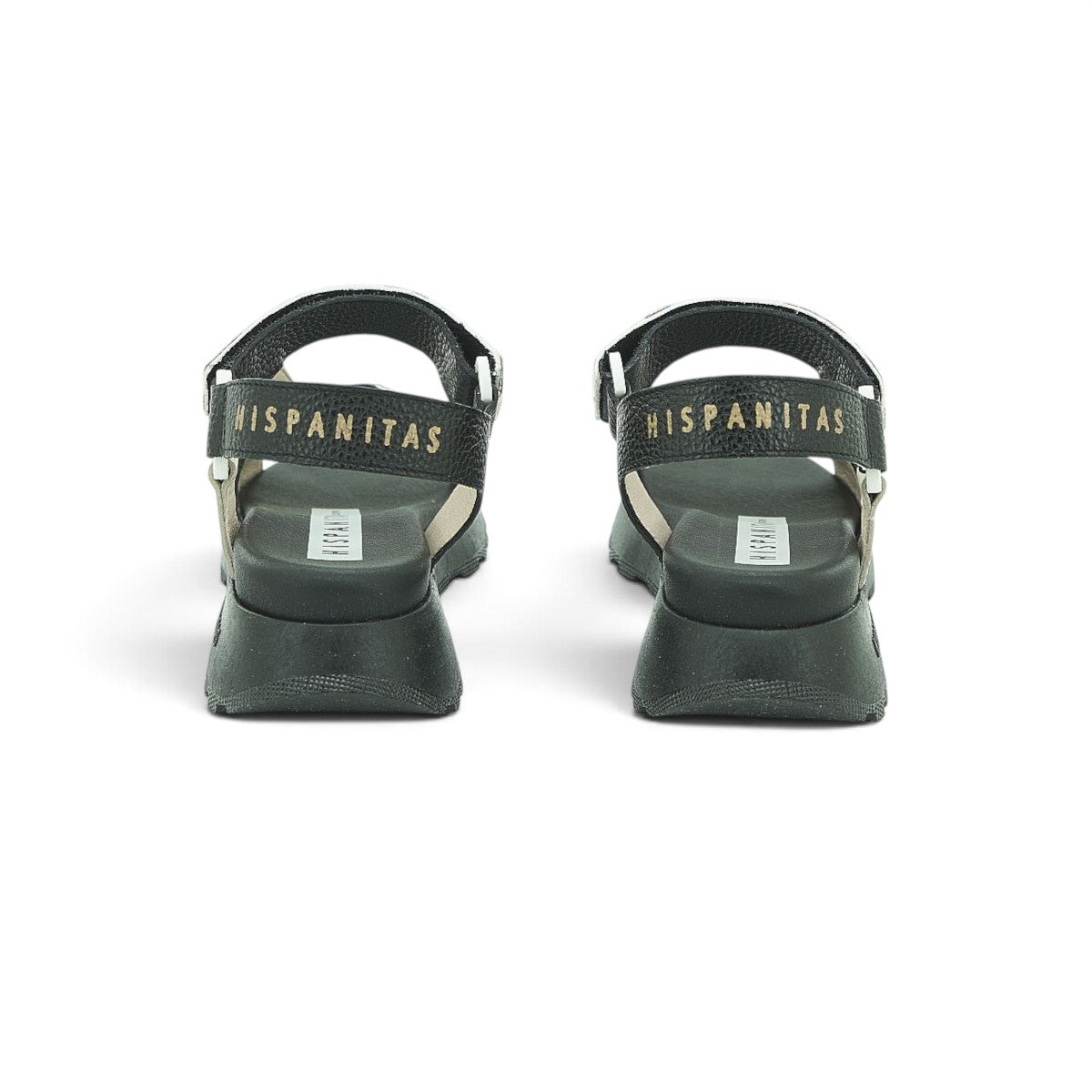 Hispanitas Cream & Black Haircalf Cow-Print Sport Sandal | CHV264807