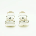 Hispanitas White & Champagne Leather Braided Knot Sport Sandal | CHV264679