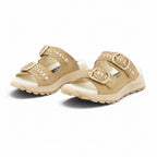 Hispanitas Sage Woven Leather Double-Strap Buckle Flat Slide | HV264783