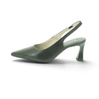 Hispanitas Black Leather Pointed-Toe Slingback Mid Heel | HV264877