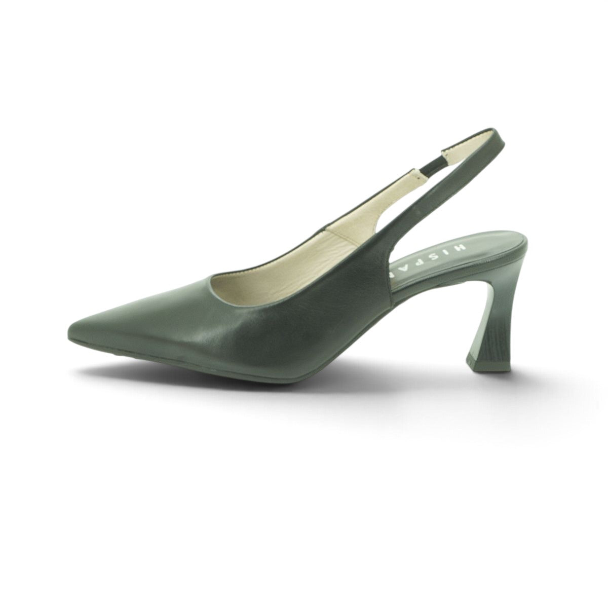 Hispanitas Black Leather Pointed-Toe Slingback Mid Heel | HV264877