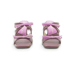 Hispanitas Berry Leather Mule with Pink Leather Bow Detail | BHV264701