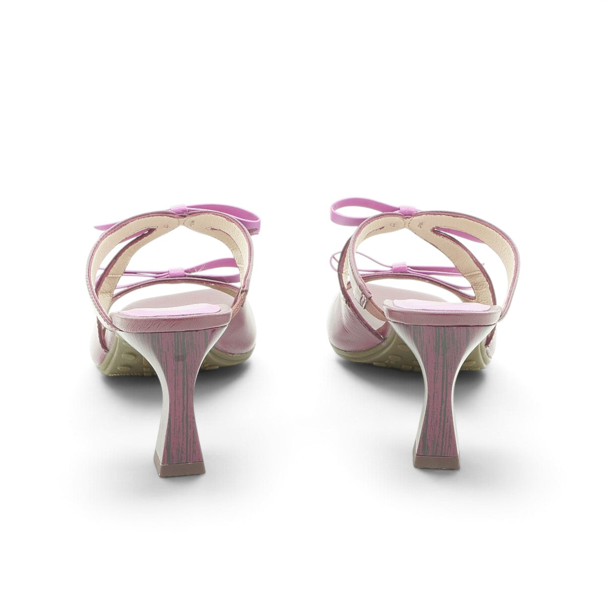 Hispanitas Berry Leather Mule with Pink Leather Bow Detail | BHV264701
