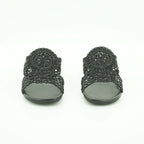 Hispanitas Black Woven Lace Mule with Block Heel | HV264602