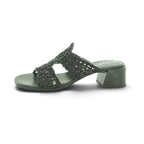 Hispanitas Black Woven Lace Mule with Block Heel | HV264602