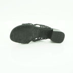 Hispanitas Black Woven Lace Mule with Block Heel | HV264602