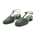 Hispanitas Black Leather T-Bar Slingback with Cow Print Strap | BHV264769