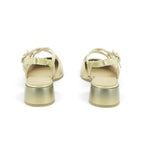 Hispanitas Gold Metallic Leather Double-Strap Slingback | HV264835