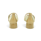 Hispanitas Camel Raffia & Leather Mary Jane with Block Heel | RHV264686
