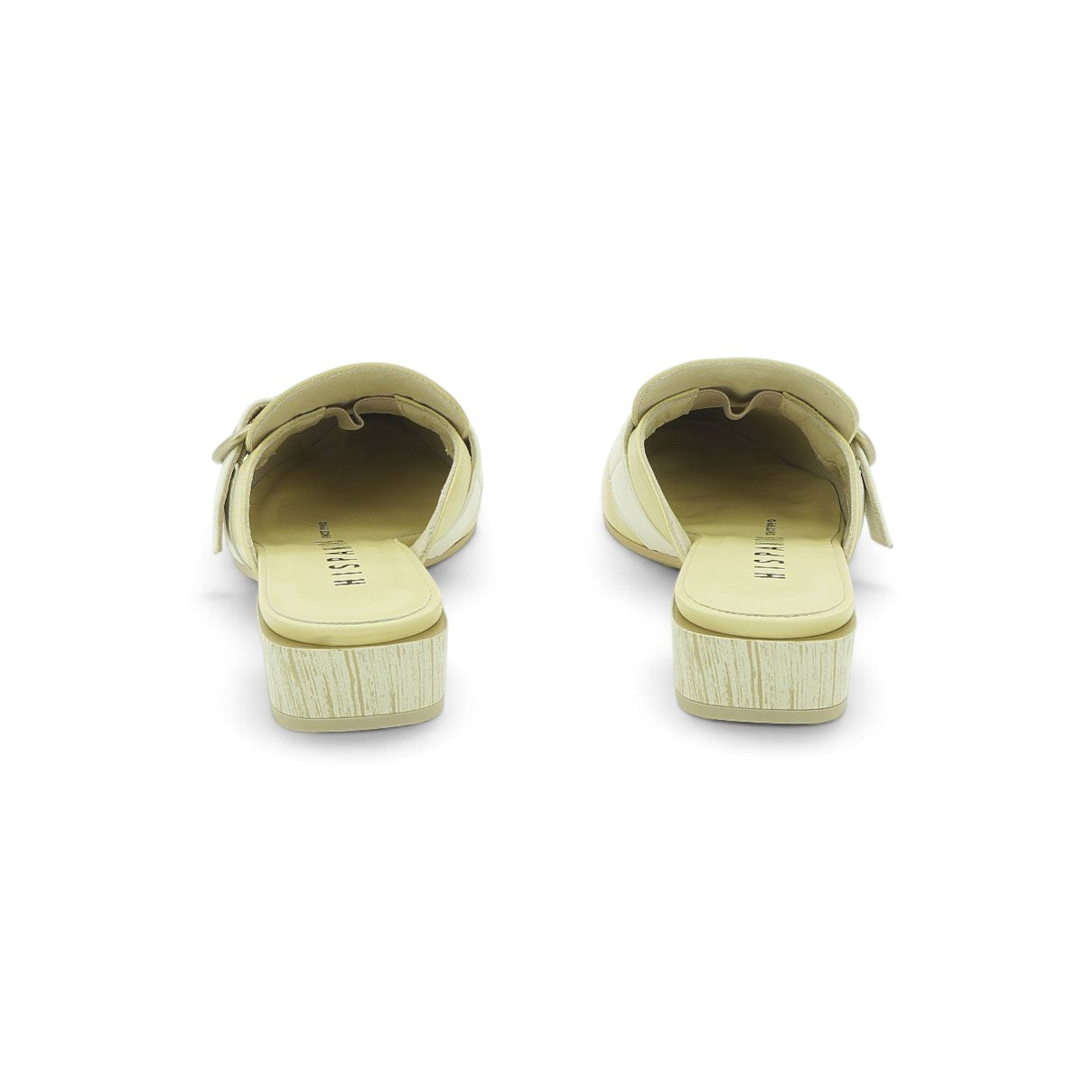 Hispanitas Pistachio Leather Pointed-Toe Mule with Block Heel | BHV264810