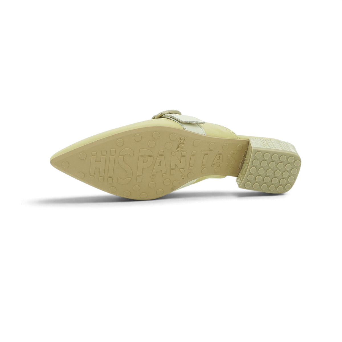 Hispanitas Pistachio Leather Pointed-Toe Mule with Block Heel | BHV264810