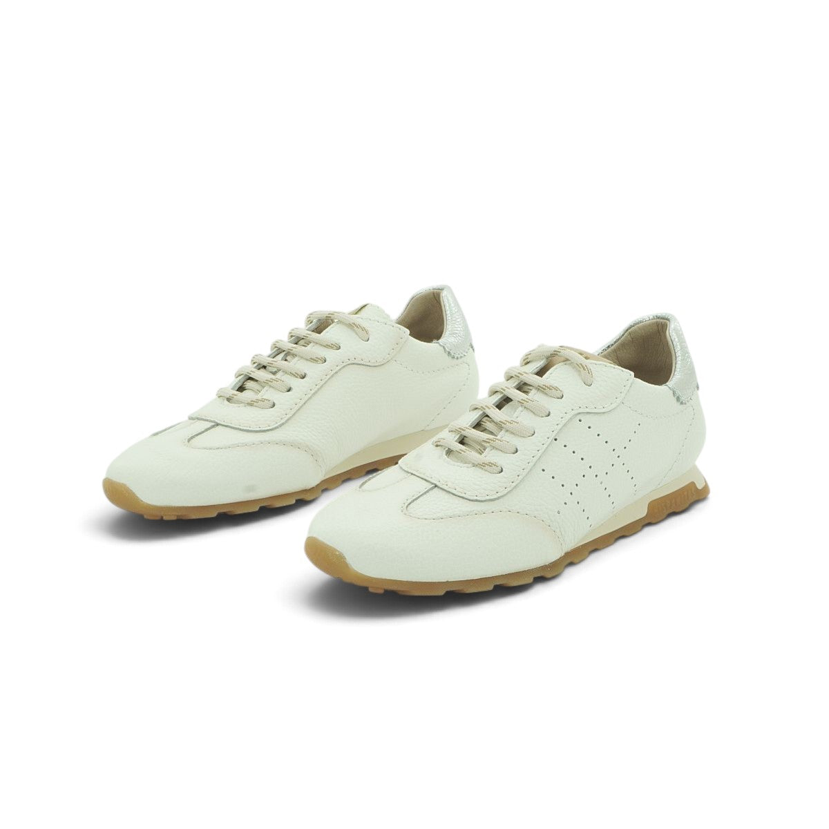 Hispanitas White Nappa Leather Retro Lace-Up Trainer | HV264502