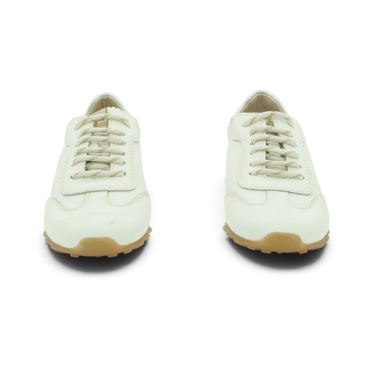 Hispanitas White Nappa Leather Retro Lace-Up Trainer | HV264502