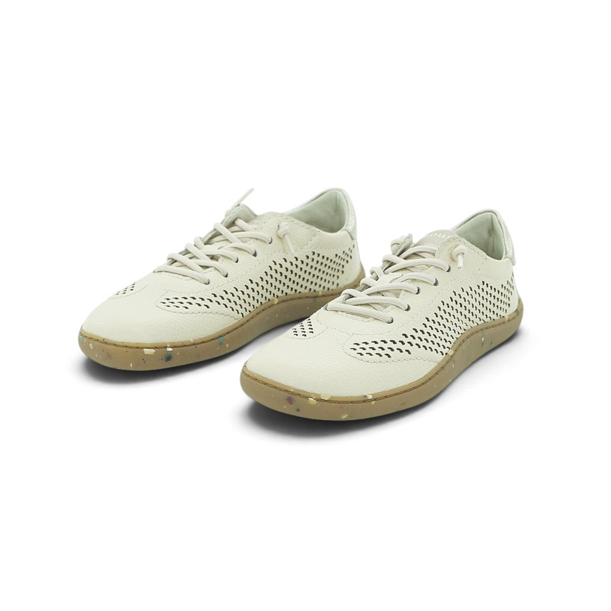 Hispanitas Cream Leather Perforated Lace-Up Sneaker | HV264766