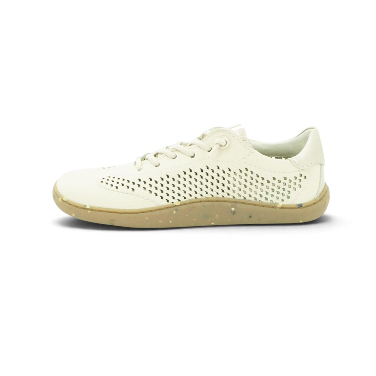 Hispanitas Cream Leather Perforated Lace-Up Sneaker | HV264766