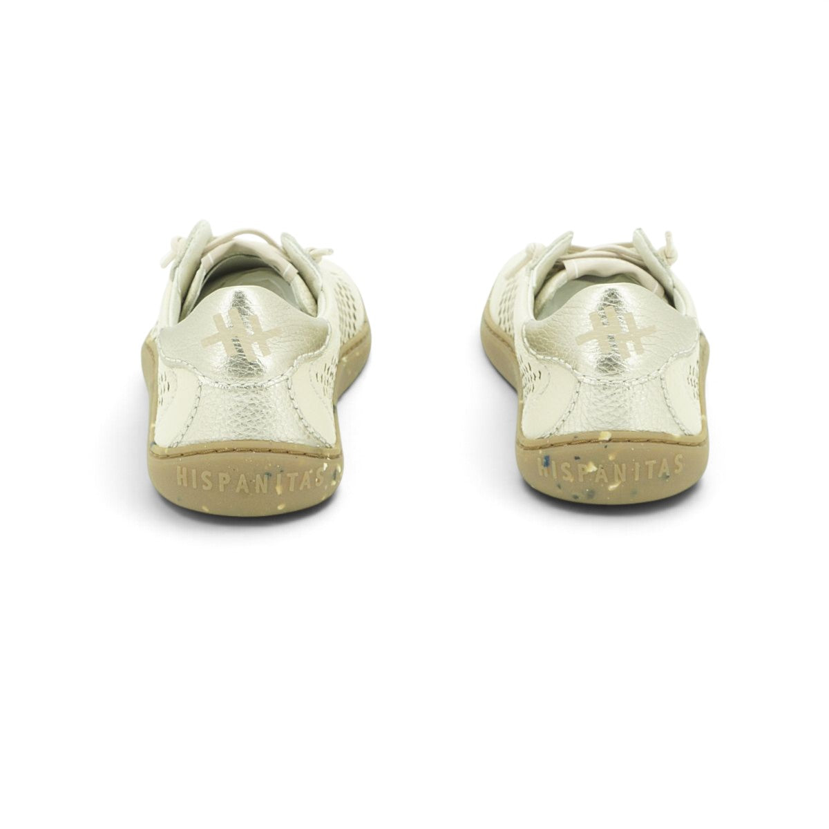 Hispanitas Cream Leather Perforated Lace-Up Sneaker | HV264766