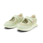 Hispanitas Cream & Gold Woven Mesh Mary Jane Sneaker | RHV264622