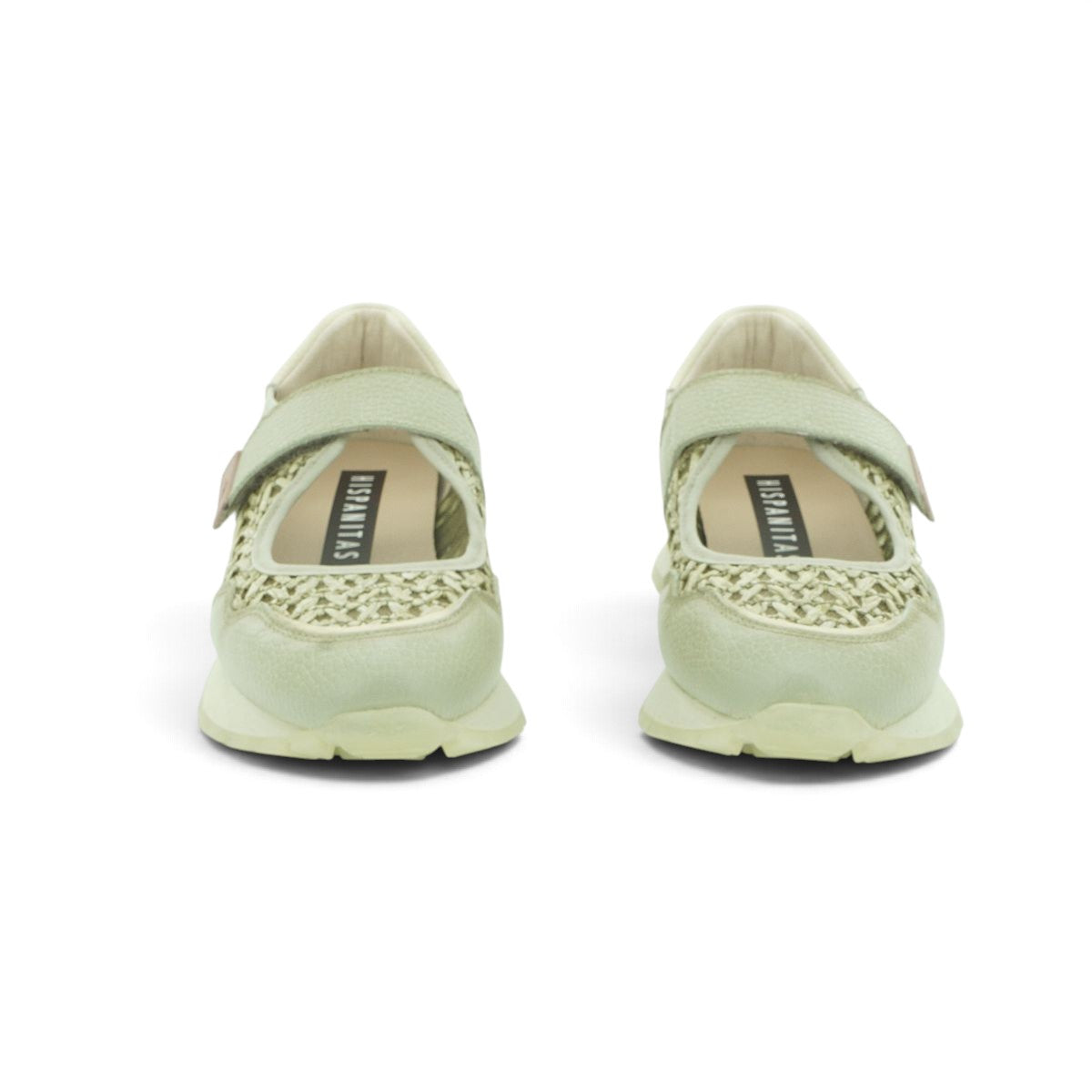 Hispanitas Cream & Gold Woven Mesh Mary Jane Sneaker | RHV264622